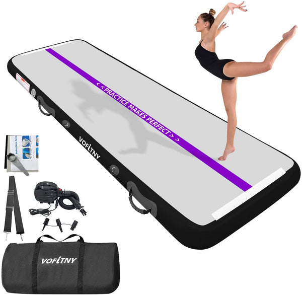 10 FT Inflatable Gymnastics Mat Purple/Black 4inches
