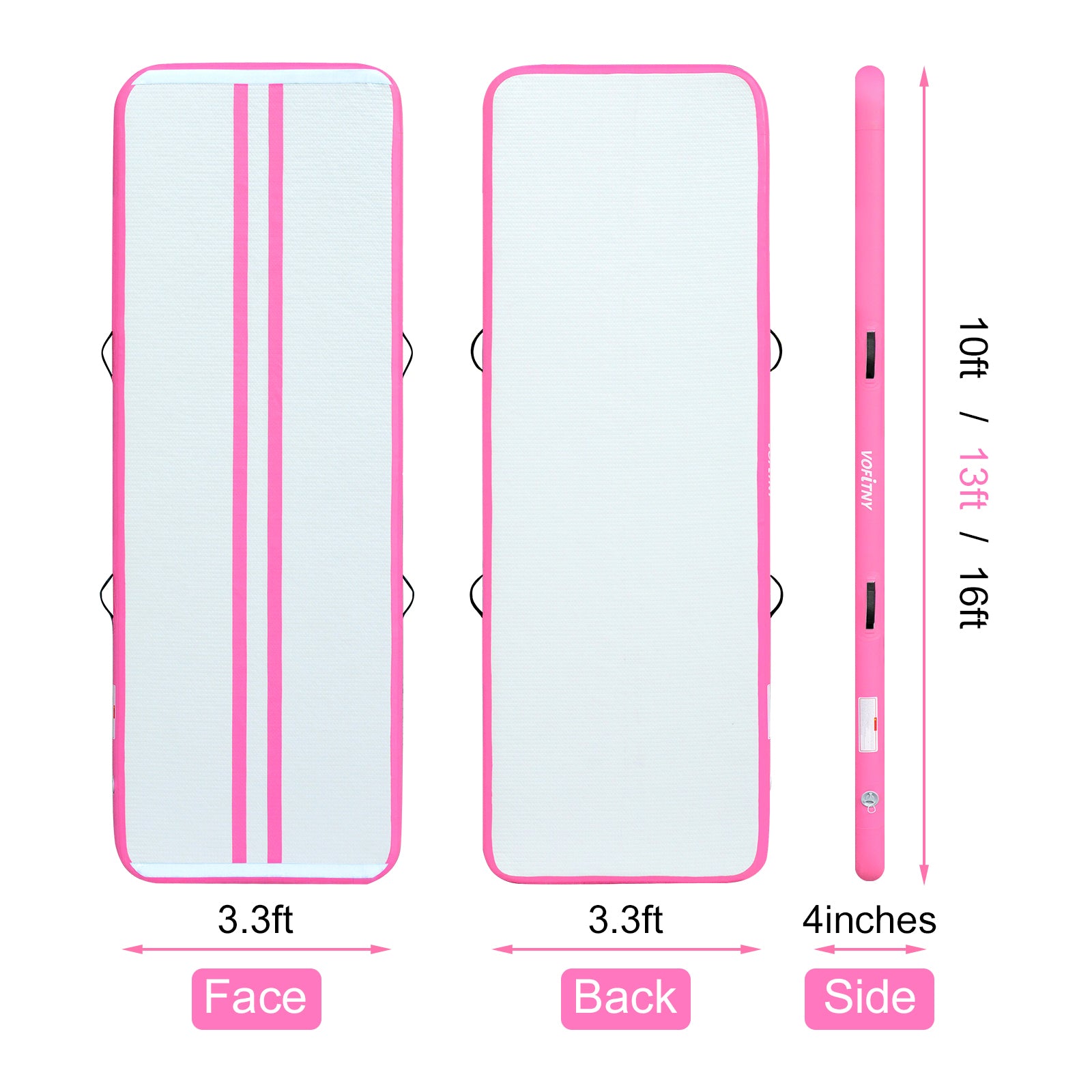 10 FT Pink Air Track Tumbling Mat