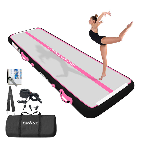10 FT Black/Pink Tumbling Mat For Home Air Mat For kids