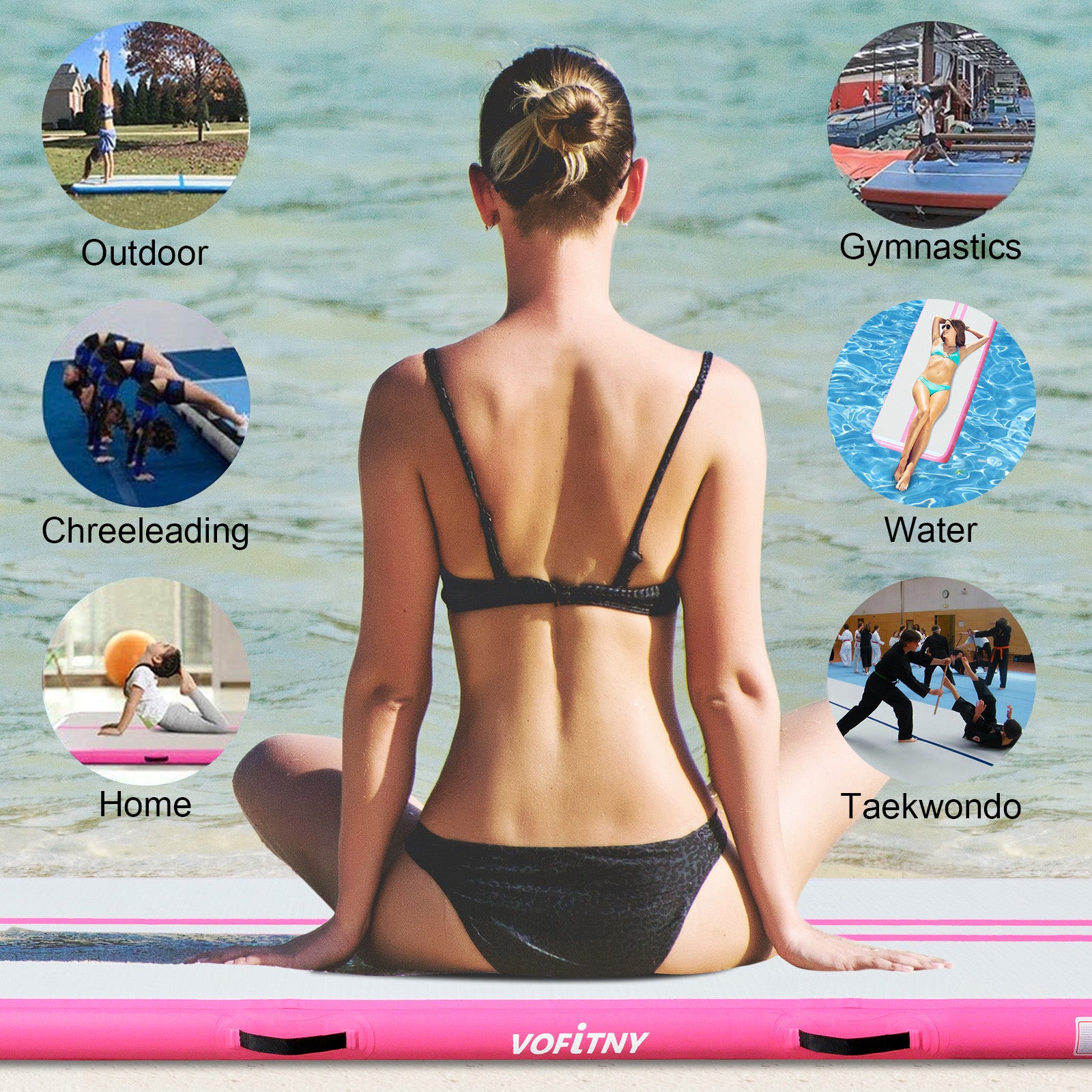 10 FT Pink Air Track Tumbling Mat